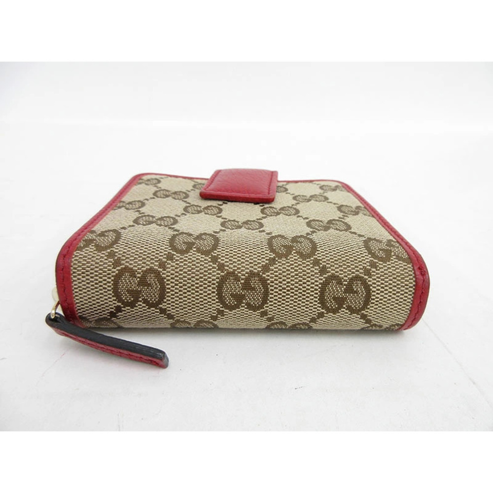 GUCCI Compact Wallet Red GG Canvas - Picture 3 of 9